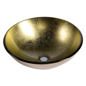 SAPHO - SHAY skleněné umyvadlo průměr 42 cm, zlatá 2501-22