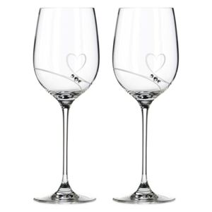 Diamante sklenice na bílé víno pro zamilované Romance 330ml 2KS