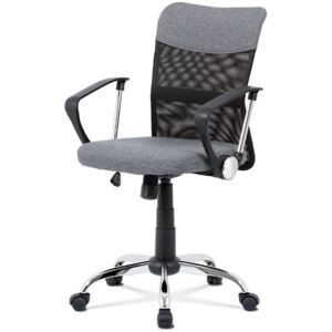 Juniorská kancelářská židle, šedá látka, černá MESH, houpací mech, kříž chrom KA-V202 GREY