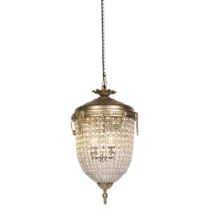 Art Deco závěsná lampa krystal se zlatem 40 cm - Cesar
