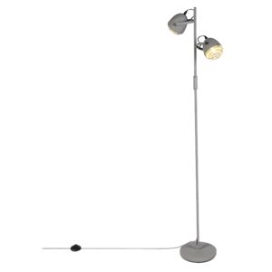 Průmyslová nastavitelná stojací lampa šedá 2-světlo - Rebus