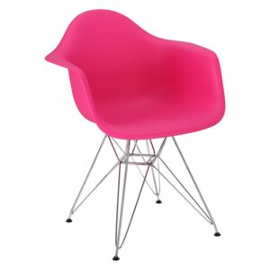 D2.DESIGN Židle P018 PP inspirovaná DAR - růžová/nohy chrom