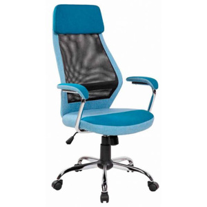 Kancelářská židle modrá ekokůže OF057