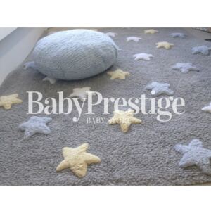 Lorena Canals pratelný dětský koberec s hvězdičkami šedo-modrý