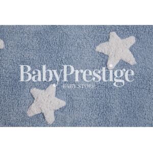 Lorena Canals pratelný dětský koberec modrý s bílými hvězdičkami