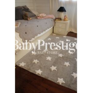 Lorena Canals pratelný dětský koberec světle hnědý s bílými hvězdičkami