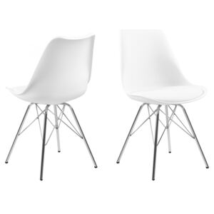 Jídelní židle ERIS, bílá, stříbrná