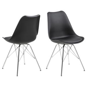 Jídelní židle ERIS, černá, stříbrná