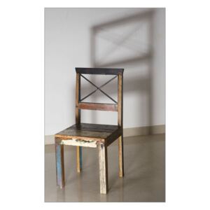 OLDTIME Židle, 4-set, lakované indické staré dřevo