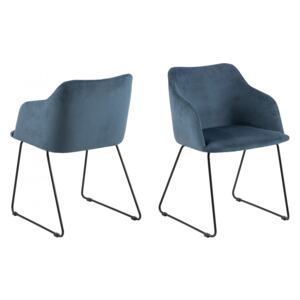 Jídelní židle s područkami CASABLANCA, tmavě modrá