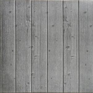 N05, Wall Art Decor, 700 x 700 mm, Samolepicí obkladový panel 3D - Dřevo šedé palubka