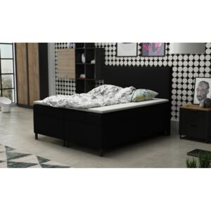 Čalouněná manželská postel 140x200 s nožičkami 12 cm MIRKA - černá