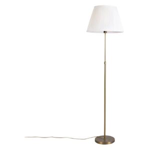 Stojací lampa bronzová s skládaným odstínem krémová 45 cm nastavitelná - Parte