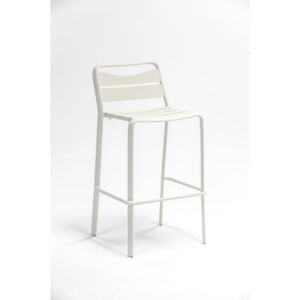 Bílá zahradní hliníková stohovatelná barová stolička Ezeis Spring
