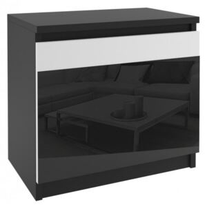 Černý noční stolek - skleněné dvířka 17