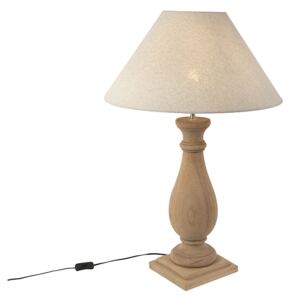Venkovská stolní lampa s plátěným odstínem béžová 55 cm - Lopuch