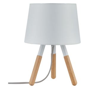 Paulmann stolní lampa Neordic Berit 1-ramenné látkový širm bílá/dřevo 796.46 P 79646