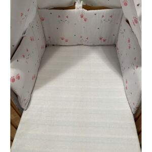 SDS Mantinel do postýlky Kočičky bílá Bavlna, výplň: Polyester, 195/28 cm