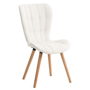 Židle Elda ~ koženka, dřevěné nohy natura Barva Bílá