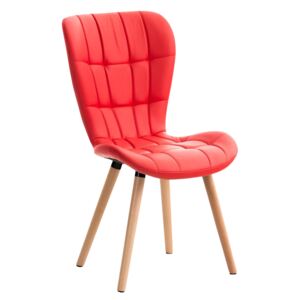 Židle Elda ~ koženka, dřevěné nohy natura Barva Červená