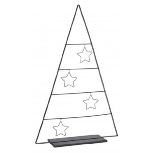 Vánoční kovová dekorace STROM - černý 70 cm