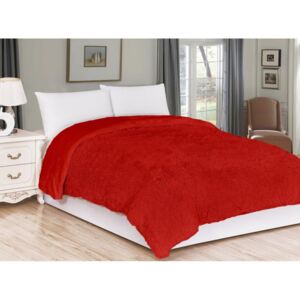 UNIVERSAL DESIGN Luxusní deka s dlouhým vlasem 150x200 - Červená