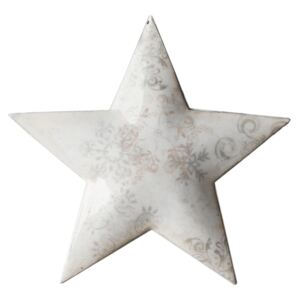 Kovová závěsná dekorace ORNAMENT - Hvězda smetanová