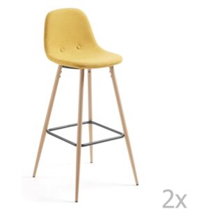 Sada 2 žlutých barových židlí La Forma Nilson