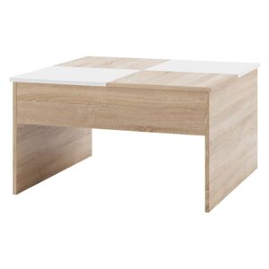 Konferenční stolek - CASTELL, dub sonoma/matná bílá