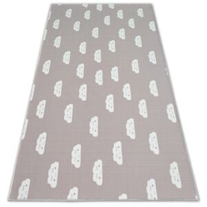 Dětský protiskluzový koberec CLOUDS růžový - 100x100 cm