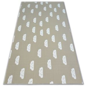 Dětský protiskluzový koberec CLOUDS béžový - 100x100 cm