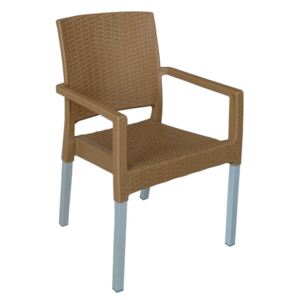MEGA PLAST MP692 RATAN LUX (AL nohy) židle okrová