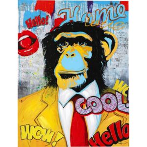 KARE DESIGN Ručně malovaný obraz Show Monkey 120x90cm