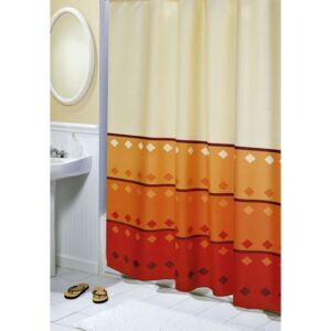 Bellatex koupelnový závěs, Oranžová geometrie 180 x 200 cm