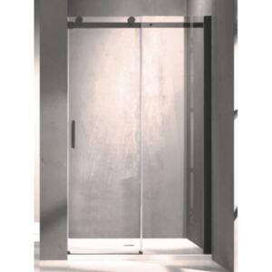 Sprchové dveře HOPA BELVER BLACK - 100 cm, 195 cm, Univerzální, Hliník - černá barva, Čiré bezpečnostní sklo - 8 mm
