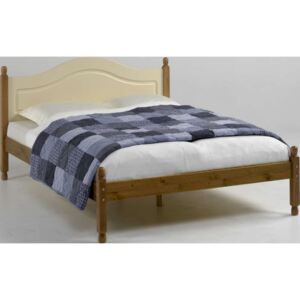 Dřevěná postel Richmond 135 x 190 krémová MDF + borovice