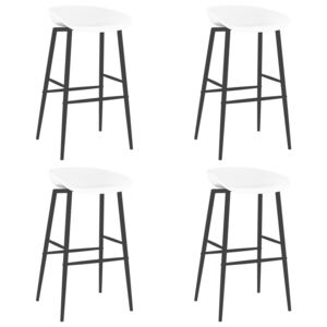 Barové židle Milner - 4 ks | bílo- černé