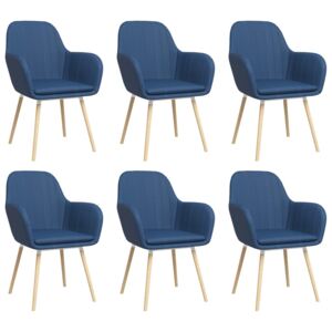 Jídelní židle Buford s područkami - 6 ks | modré