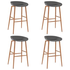Barové židle Milner - 4 ks | šedo-hnědé