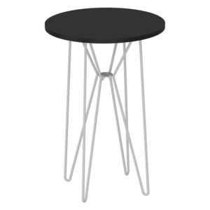 Příruční stůl 40cm v černé barvě s bílými nohami TK2103-VYPRODEJ
