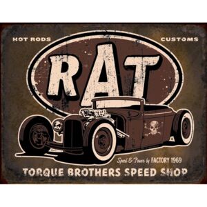 Plechová cedule: Hot Rod (RAT) - 30x40 cm