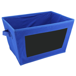 Skladovací box Timelife s tabulkou na křídu 40x23cm modrý