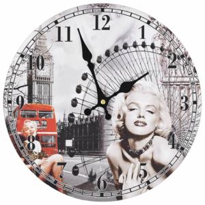 Vintage nástěnné hodiny 30 cm Marilyn Monroe