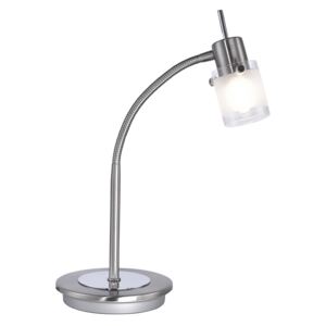 PAUL NEUHAUS LED stolní lampa, nerez ocel, flexibilní, sklo 3000K PN 4017-55