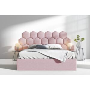 Čalouněná postel Lucy 3 - 140x200 cm Barva látky Casablanca: Pastelová růžová (19)