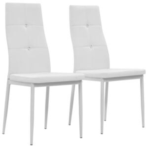 Jídelní židle Clifton - 2 ks - z umělé kůže - bílé | 43x43,5x96 cm