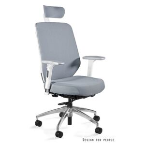 UNIQUE Kancelářská židle HERO, bílá/šedá/tkanina