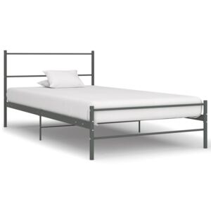Rám postele Caddoa - šedý - kovový | 90x200 cm