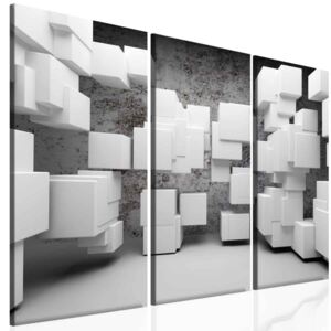 3D obraz bílé krychle + háčky, hřebíčky, čistící hadřík ZDARMA Velikost (šířka x výška): 90x60 cm