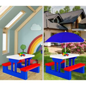 Kesser dětská sedací souprava / sada zahradního nábytku pro děti / skládací stůl s lavicí / modrý